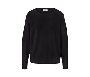 Feinstrick-Pullover, schwarz