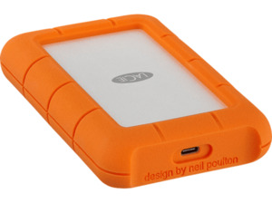 LACIE Rugged USB-C Festplatte, 5 TB HDD, 2,5 Zoll, extern, Silber/Orange