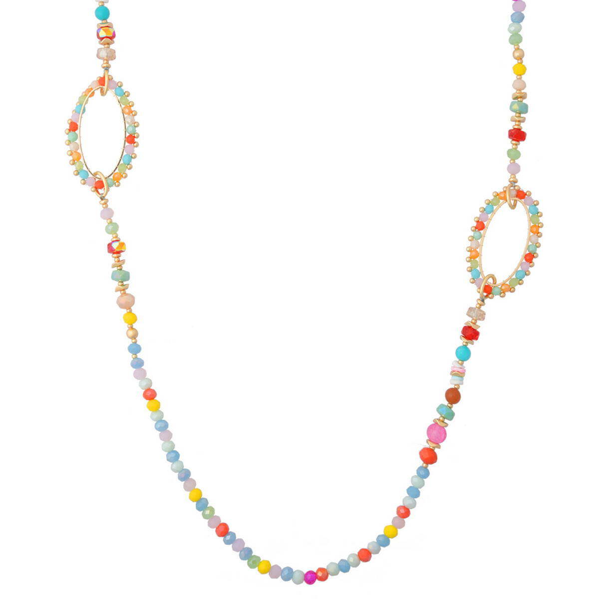 Bild 1 von Lange Damen Kette mit bunten Steinchen BUNT / GOLD