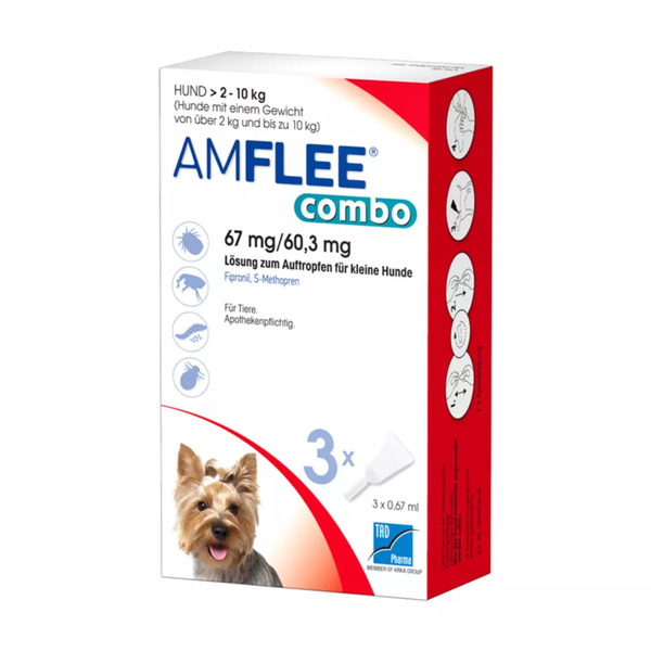 Bild 1 von AMFLEE combo 67 mg/60,3 mg für kleine Hunde 3  St