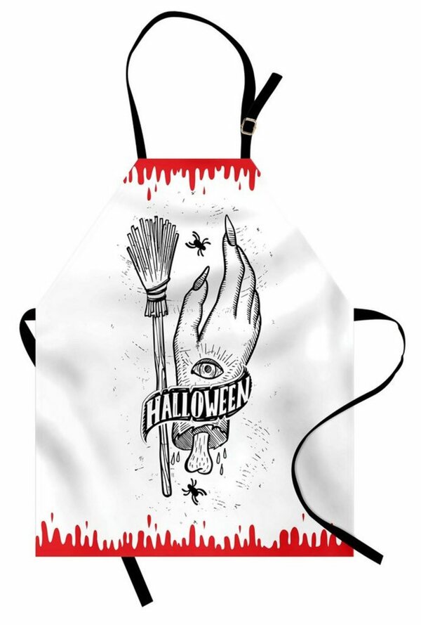 Bild 1 von Abakuhaus Kochschürze »Höhenverstellbar Klare Farben ohne verblassen«, Halloween Hexe Hand mit Augen Blut