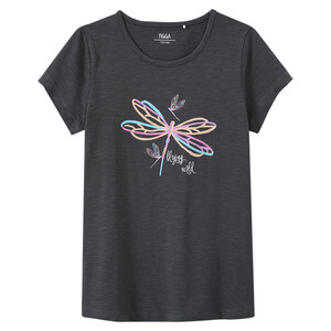 Mädchen T-Shirt mit Libellen-Motiv DUNKELGRAU