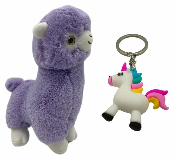 Bild 1 von soma Kuscheltier »Alpaka Regenbogen Plüsch-Tier 27 cm groß niedliche« (1-St), + GRATIS Schlüsselanhänger Stofftier Kuscheltier Plüschtier Lama Pastell Stofftier Plush Fidget Toys Animal C