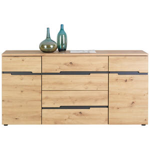 Carryhome SIDEBOARD Graphit Eiche Artisan
