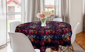 Abakuhaus Tischdecke »Kreis Tischdecke Abdeckung für Esszimmer Küche Dekoration«, Halloween Mexikanischer Zuckerschädel