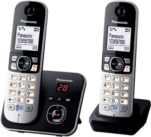 Panasonic KX-TG6822GB Schnurlostelefon mit Anrufbeantworter schwarz