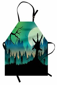 Abakuhaus Kochschürze »Höhenverstellbar Klare Farben ohne verblassen«, Halloween Zombies auf Forest Hill