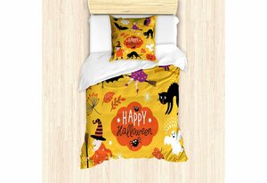 Bettwäsche »Milbensicher Allergiker geeignet mit Kissenbezug«, Abakuhaus, Halloween Bitte Spinne Hexe Geist