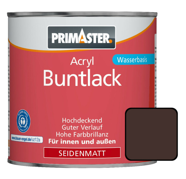 Bild 1 von Primaster Acryl Buntlack schokobraun seidenmatt, 750 ml
