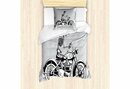 Bild 1 von Bettwäsche »Milbensicher Allergiker geeignet mit Kissenbezug«, Abakuhaus, Skelett Halloween Motorradfahrer