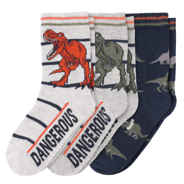 Bild 1 von 3 Paar Jungen Socken mit Dino-Motiven