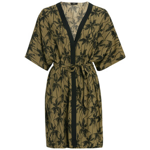 Damen Kimono mit Palmen-Muster OLIV