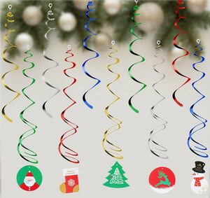 Homewit Christbaumschmuck »30 Stück Weihnachten Hängende Dekoration - Weihnachten Hängende Wirbel Glänzende Spiral Girlande« (30-tlg), Weihnachten Hängendes Decke Dekor für Fenster Zimme
