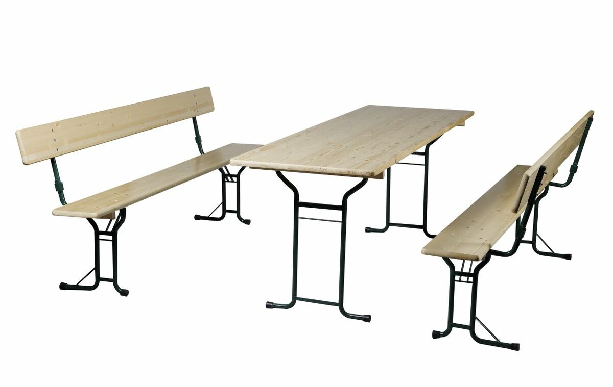 Bild 1 von FZM Festzeltgarnitur  mit Rückenlehne, breit, naturfarben