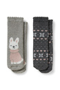 Bild 1 von C&A Multipack 2er-Hund-Baby-Anti-Rutsch-Socken mit Motiv, Grau, Größe: 15-17