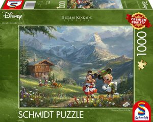 Schmidt Spiele Puzzle »Disney, Mickey & Minnie in den Alpen«, 1000 Puzzleteile, Thomas Kinkade; Made in Europe
