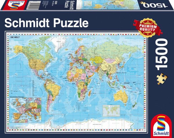 Bild 1 von Schmidt Spiele Puzzle »Die Welt, 1500 Teile«, 1500 Puzzleteile, Made in Germany