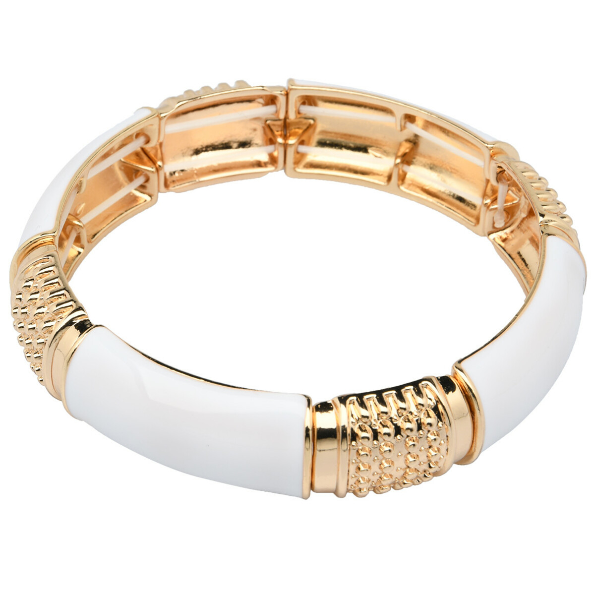 Bild 1 von Damen Armreif mit elastischen Bändern WEISS / GOLD