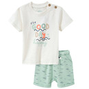 Bild 1 von Baby T-Shirt und Shorts mit Bio-Baumwolle CREMEWEISS / HELLTÜRKIS