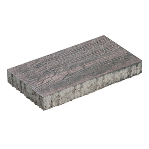 Diephaus Terrassenplatte 'T-Court Timber' 60 x 30 x 4 cm rot-schwarz