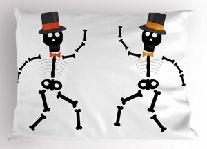 Kissenbezug »Dekorativer Standard King Size Gedruckter Kissenbezug,«, Abakuhaus (1 Stück), Orange und Schwarz Halloween-Spaß-Hut