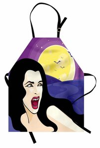 Abakuhaus Kochschürze »Höhenverstellbar Klare Farben ohne verblassen«, Halloween Vampir-Mädchen auf Friedhof