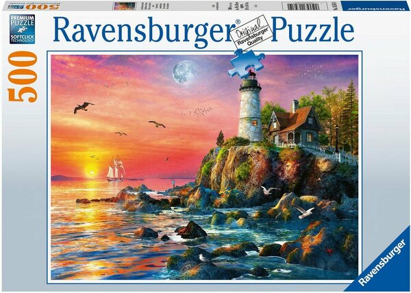 Bild 1 von Ravensburger Puzzle »Leuchtturm am Abend«, 500 Puzzleteile, Made in Germany, FSC® - schützt Wald - weltweit