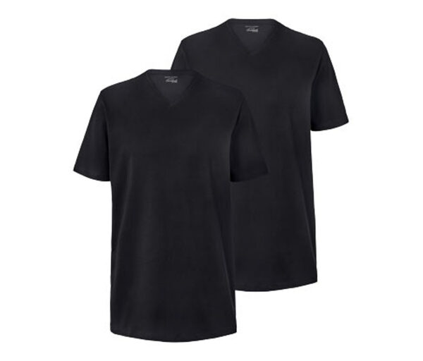 Bild 1 von 2 T-Shirts mit V-Ausschnitt, schwarz