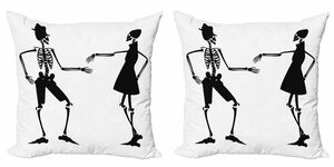 Abakuhaus Kissenbezug »Modern Accent Doppelseitiger Digitaldruck«, Skelett Tanzen Halloween Paar