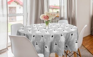 Abakuhaus Tischdecke »Kreis Tischdecke Abdeckung für Esszimmer Küche Dekoration«, Halloween Boo-Geist und Spinnen-Netz
