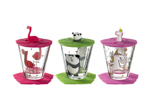 LEONARDO Kinder Trink - Set 9-tlg. Flamingo /Einhorn / Panda  Bambini Glas Maße (cm): H: 9  Ø: [8.5] Gläser & Karaffen