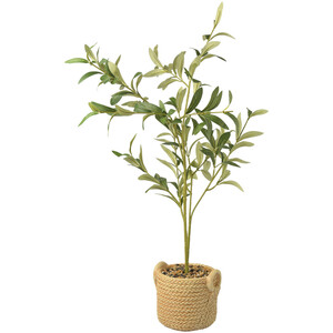 Kunstpflanze Olivenbaum mit Topf GRÜN / BEIGE