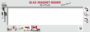 The Wall Glas- Magnetboard weiss 75 x 25 cm