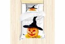Bild 1 von Bettwäsche »Top Qualität Weich und Warm 3 Teiligen Bettbezug mit 1 Kissenbezüge«, Abakuhaus, Halloween Halloween-Kürbis-Hexe-Hut