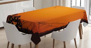 Abakuhaus Tischdecke »Farbfest Waschbar Für den Außen Bereich geeignet Klare Farben«, Orange Halloween-Kürbis Scary