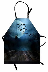 Abakuhaus Kochschürze »Höhenverstellbar Klare Farben ohne verblassen«, Halloween Lake Scene Bat