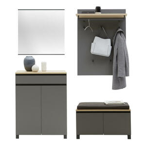 Dieter Knoll GARDEROBE Anthrazit Grau Eiche