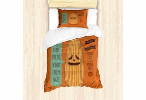 Bettwäsche »Top Qualität Weich und Warm 3 Teiligen Bettbezug mit 1 Kissenbezüge«, Abakuhaus, Halloween Scary Spooky Kürbis-Kunst