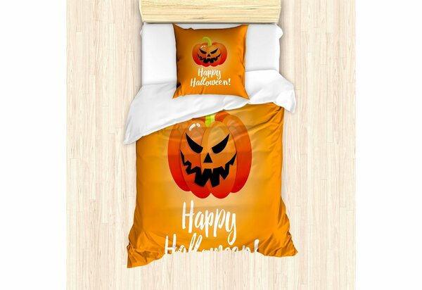 Bild 1 von Bettwäsche »Milbensicher Allergiker geeignet mit Kissenbezug«, Abakuhaus, Halloween Spooky Lächeln Kürbis