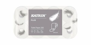 KATRIN Toilettenpapier »48er Pack Toilettenpapier Katrin Plus 250 3-lagig 48 RL a 250 Blatt=12000 Bl.KATRIN hochwertiges und hautfreundliches Toilettenpapier – unentbehrlich für die tägliche Hyg