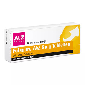 Folsäure AbZ 5 mg Tabletten 20  St