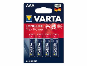 Varta Longlife Max Power, 1,5 Volt AAA Batterie, 4er-Pack, Alkali Mangan