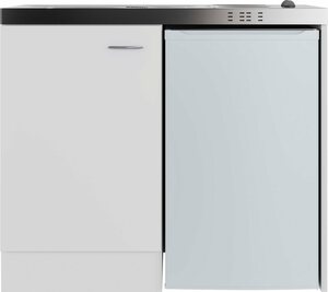 Flex-Well Küchenzeile »Pantry«, Gesamtbreite 100 cm, mit DUO Kochfeld und Kühlschrank, links und rechts montierbar
