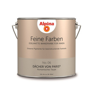 Alpina - Wandfarbe „Feine Farben“ 2,5 l No. 06 Dächer von Paris taupe