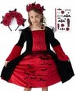 Bild 1 von Corimori Vampir-Kostüm »Vampir Halloween-Kostüm Set Kinder-Kleid, Karneval«, Mit Haarreif, Klebe-Tattoos für Mädchen, Fasching, Karneval, Karnevalskostüm, Faschingskostüm, Kleid