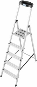 KRAUSE Stehleiter »Safety«, Aluminium, 1x5 Stufen, Arbeitshöhe ca. 305 cm