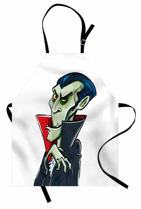 Bild 1 von Abakuhaus Kochschürze »Höhenverstellbar Klare Farben ohne verblassen«, Halloween Vampir Dracula-Karikatur
