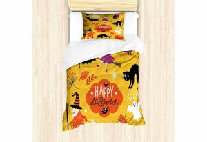 Bettwäsche »Milbensicher Allergiker geeignet mit Kissenbezug«, Abakuhaus, Halloween Bitte Spinne Hexe Geist