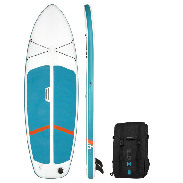 Bild 1 von SUP-Board Stand Up Paddle aufblasbar Einsteiger kompakt 9' weiss/grün