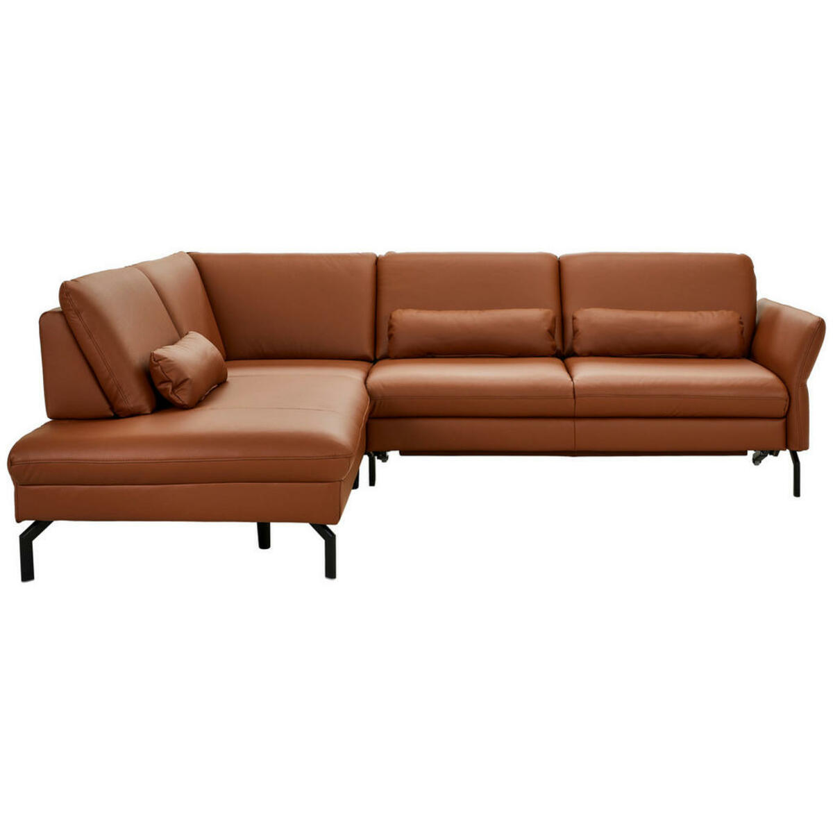 Bild 1 von Beldomo Premium Ecksofa, Rotbraun, Leder, Echtleder, Rindleder, 4-Sitzer, nicht einzeln stellbar, Eckteil, L-Form, 279x220 cm, Goldenes M, erweiterbar, Bettkasten erhältlich, Fußauswahl, Lederauswa